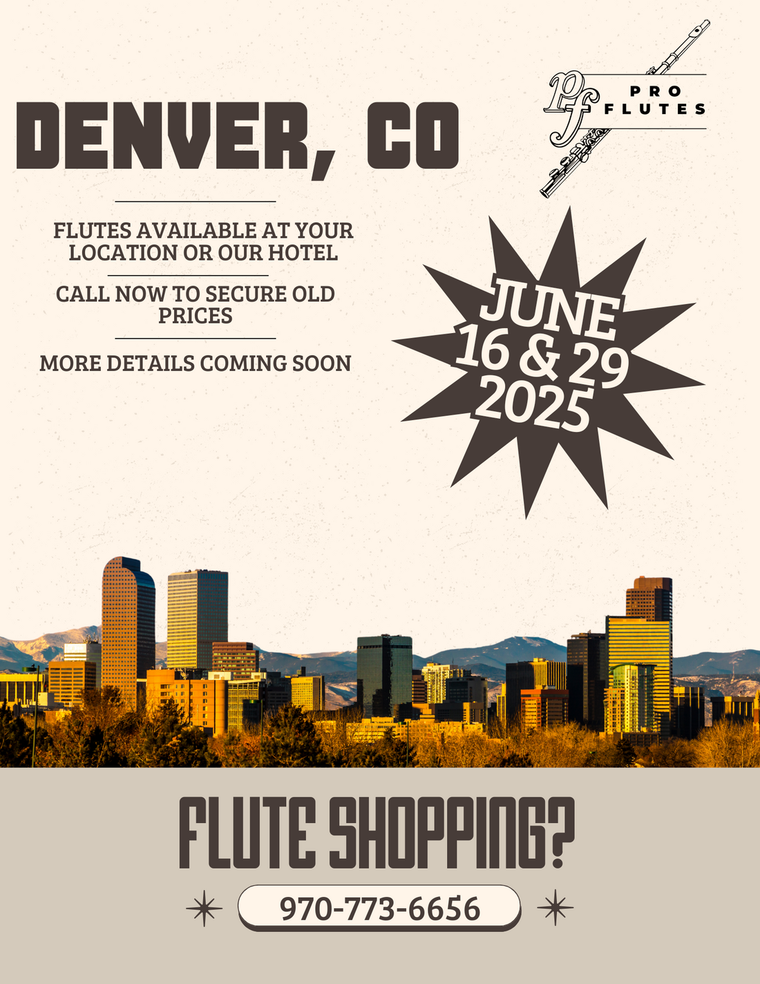Pro Flutes in Denver June 16 & 29, 2025